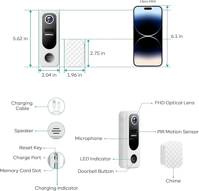 ZUMIMALL Doorbell Camera Wireless - 2K Video Doorbell Wireless - image 9