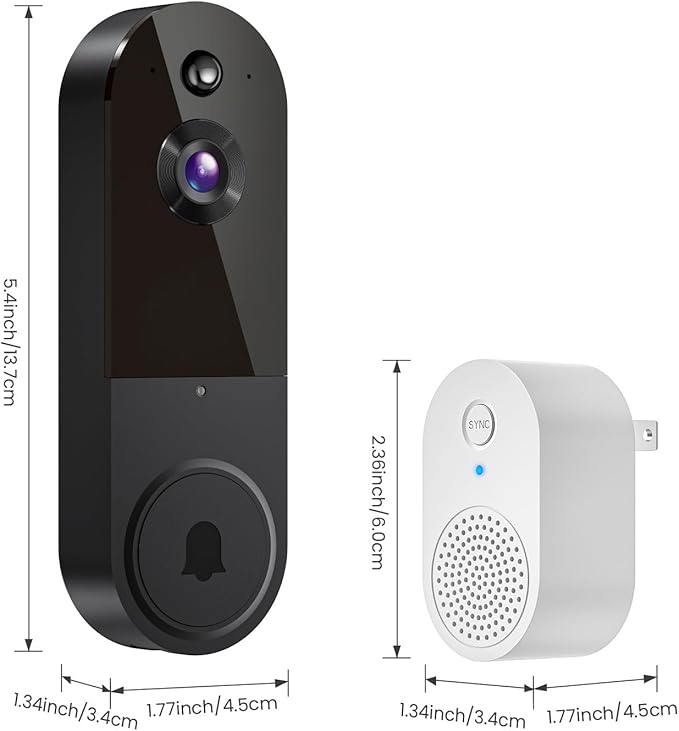 MeshSear 1080p Wireless Video Doorbell Camera with Indoor Receiver - image 9