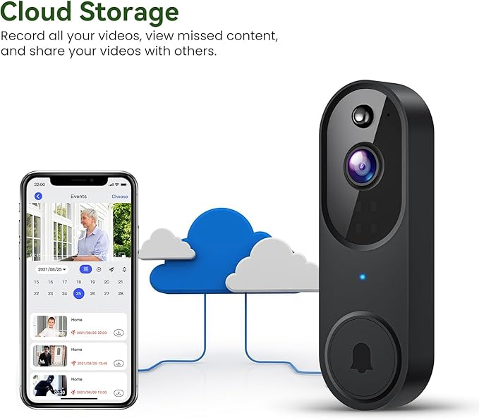 HopeFlex 1080P Smart Wireless Video Doorbell Camera, Night Vision - image 8