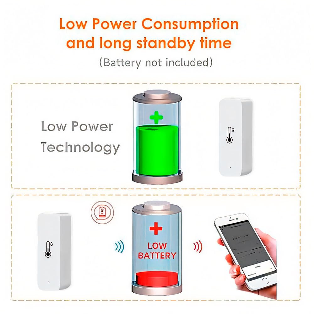 IHSENO Zigbee Temperature Humidity Monitor Tuya Humidity Sensor,App - image 7