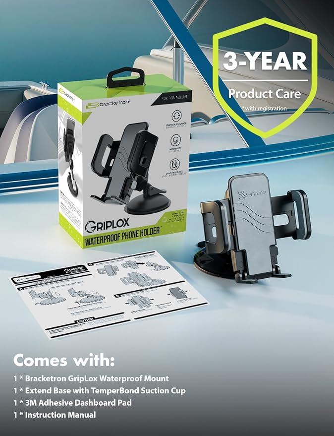 XVenture Bracketron Griplox Waterproof Suction Cup Mount Boat Phone - image 9