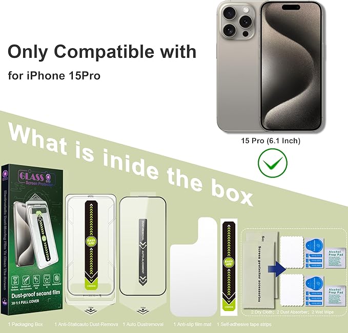 SY SHANGYAN [2-Pack Ultra HD Clear Screen Protector for iPhone 15 Pro - image 6