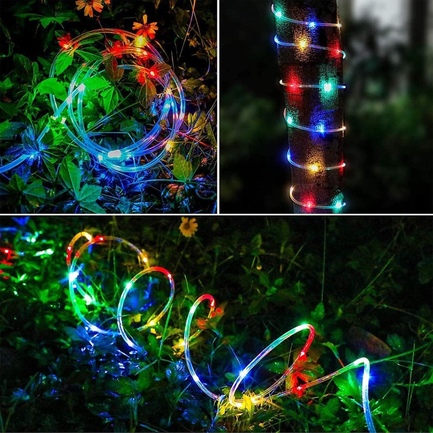 100ft LED Rope Lights Outdoor, 720 LED Connectable and Flexible Tube Lights with 8 Modes, Waterproof LED Rope Lighting for Garden, Patio, Pool, Bedroom, Party, Indoor Outdoor Decoration (Multicolor)