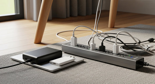 Premium surge protector protecting home electronics and devices