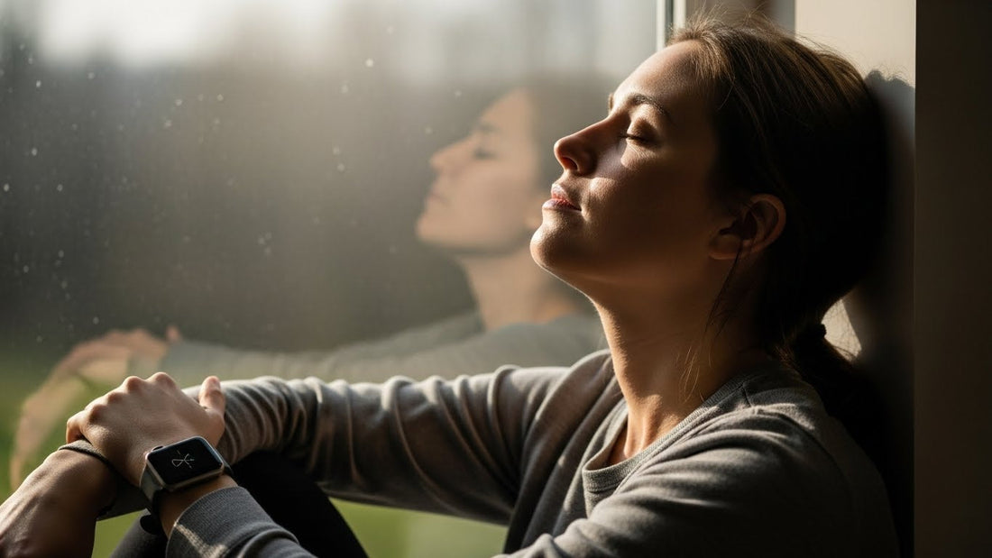 Person using smart wellness technology to monitor body health and restore natural intuition