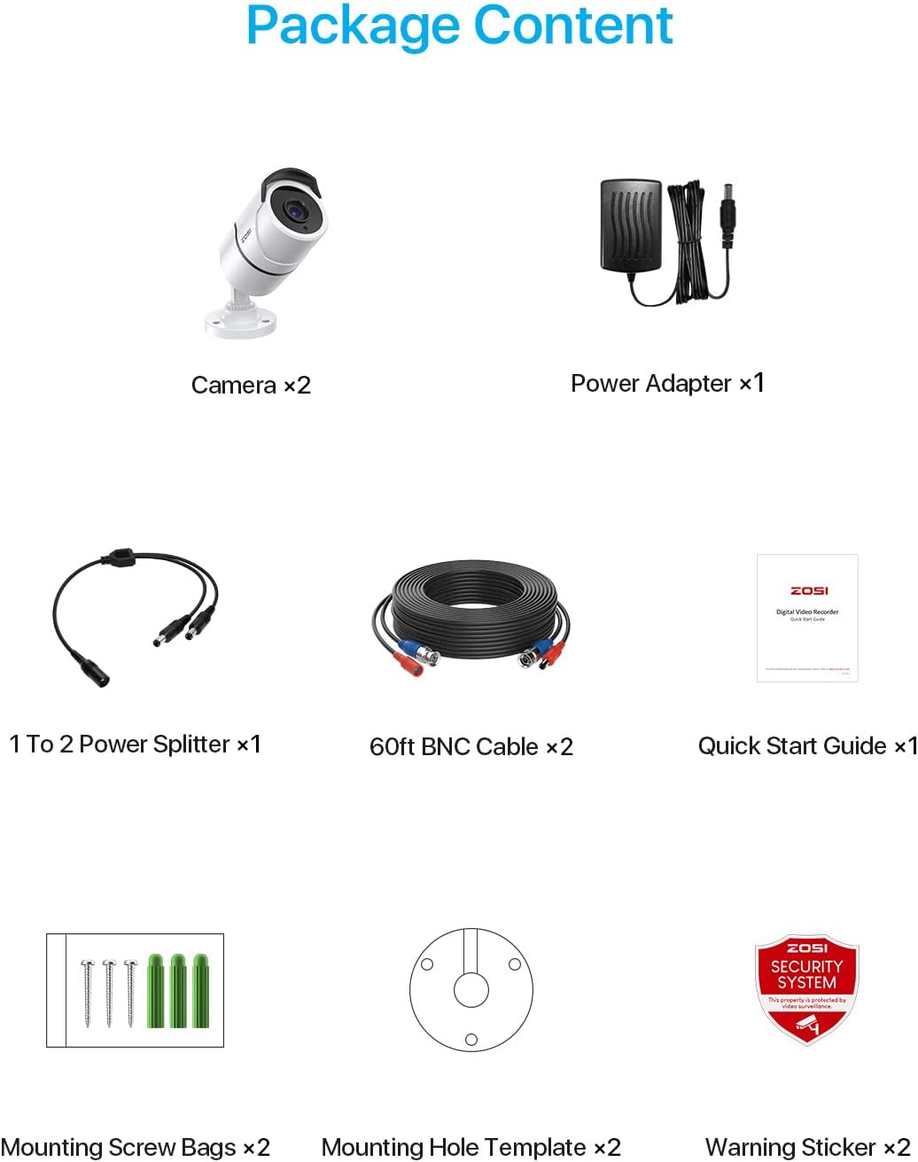 ZOSI 2 Pack 1080P Home Security Cameras with Audio Recording,Built-in - image 8