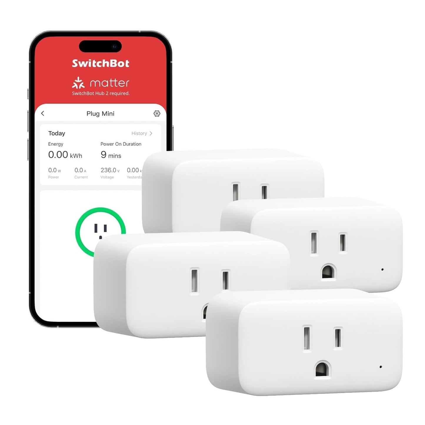 【2025 】 SwitchBot Smart Plug Mini 15A(4 Pack), Energy Monitor - image 1