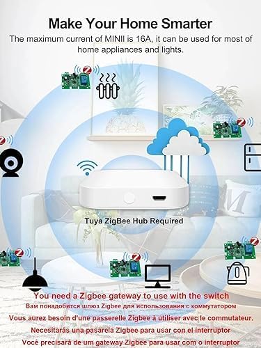 Huacaoe Zigbee 1CH DC 7-32V USB 5V Relay Smart Switch Module， Wireless - image 6