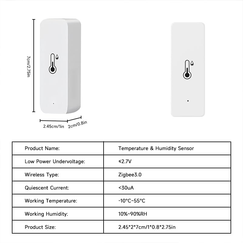 IHSENO Zigbee Temperature Humidity Monitor Tuya Humidity Sensor,App - image 7