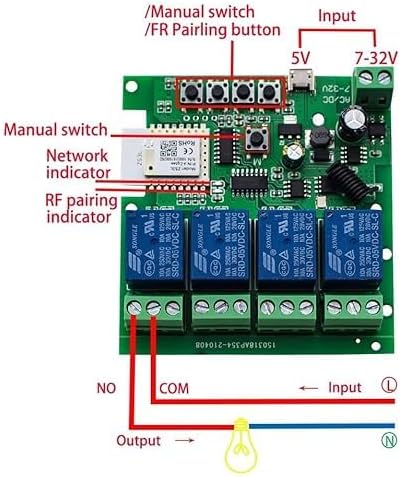 Huacaoe Zigbee 4CH DC7-32V USB 5V Relay Smart Switch Module,Wireless - image 2