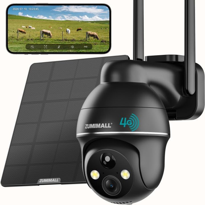 ZUMIMALL 4G LTE Cellular Solar Security Camera Wireless Outdoor - image 1