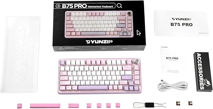 YUNZII B75 PRO Wireless Mechanical Keyboard,75% Layout with Knob,Hot - image 9