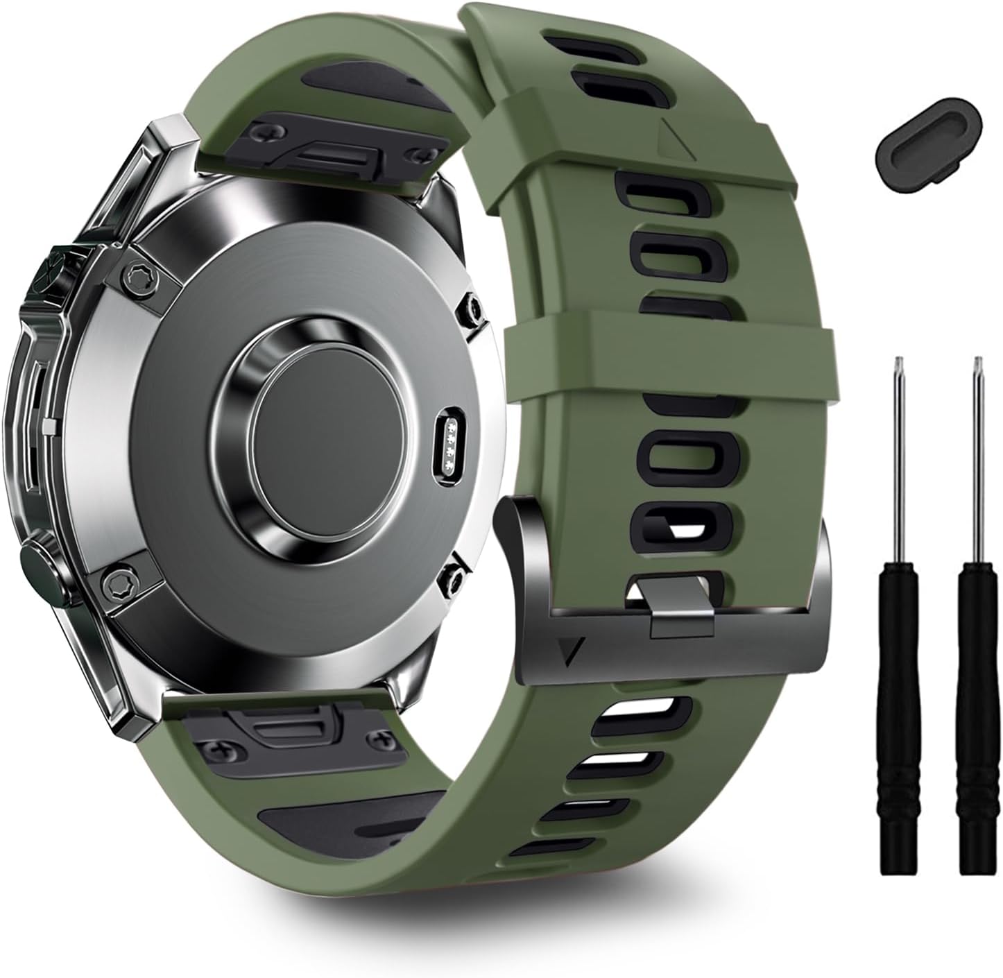 ZPJPPLX 22mm Sport Silicone Band Compatible with Garmin Fenix8 AMOLED - image 1