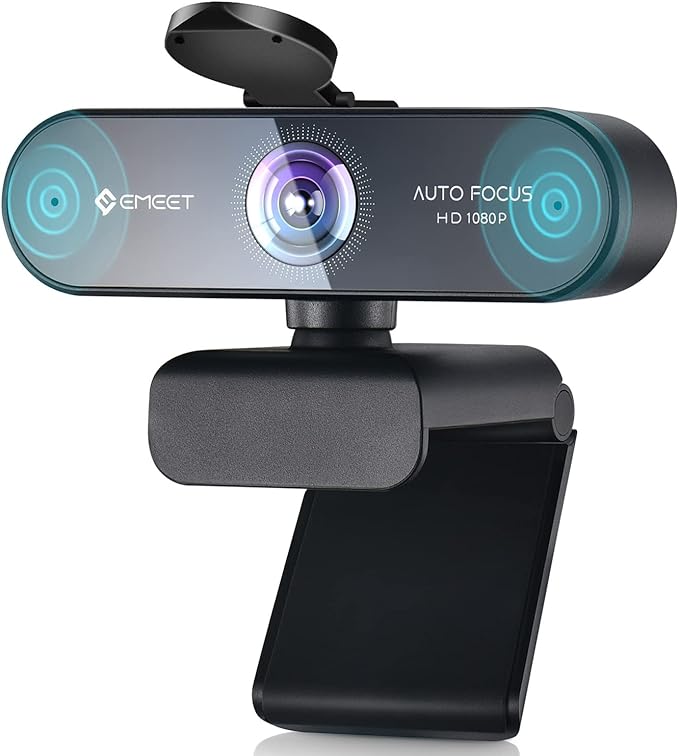 1080P Webcam with Microphone, eMeet Nova AutoFocus HD Webcam - image 1