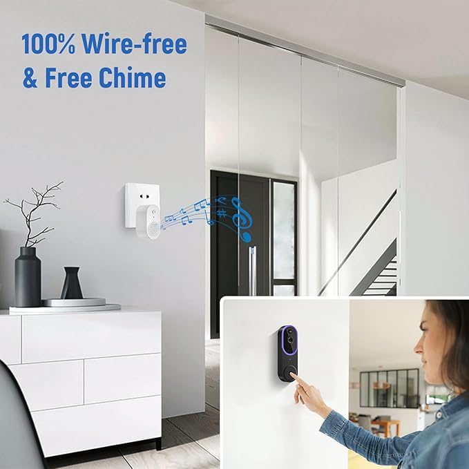 BITEPASS 1080p Video Doorbell Camera Wireless with Chime, AI Human - image 7