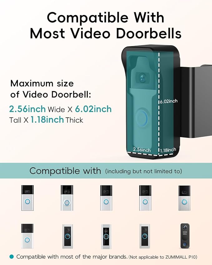 ZUMIMALL Anti-Theft Video Doorbell Mount - Comfort & Support - image 2