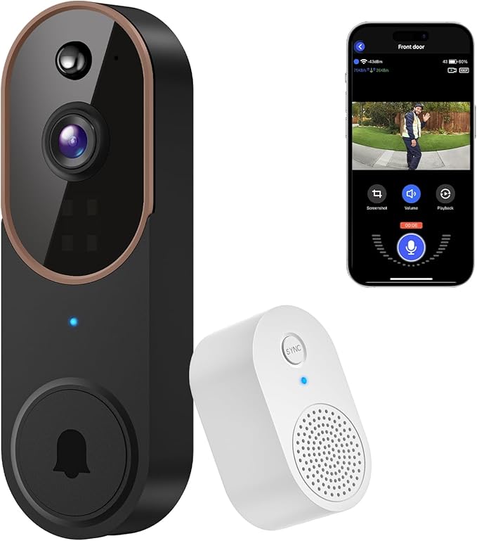 Lunelyx 1080P Wireless Video Doorbell Camera, Smart Outdoor - image 1