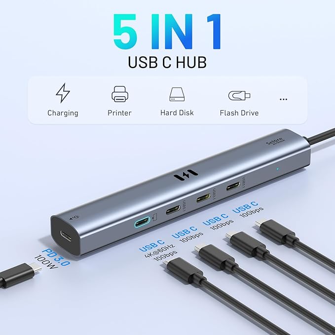 Selore&S-Global 10Gbps USB C Hub with 4K@60Hz Video Display, Selore 5 - image 2