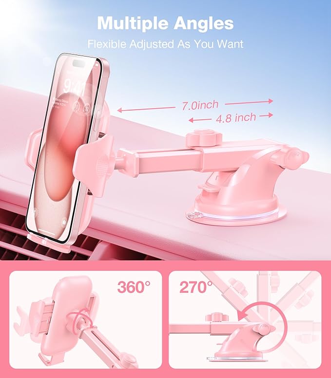 VICSEED Pink Phone Holder for Your Car [Sturdy & Durable] [Powerful - image 5