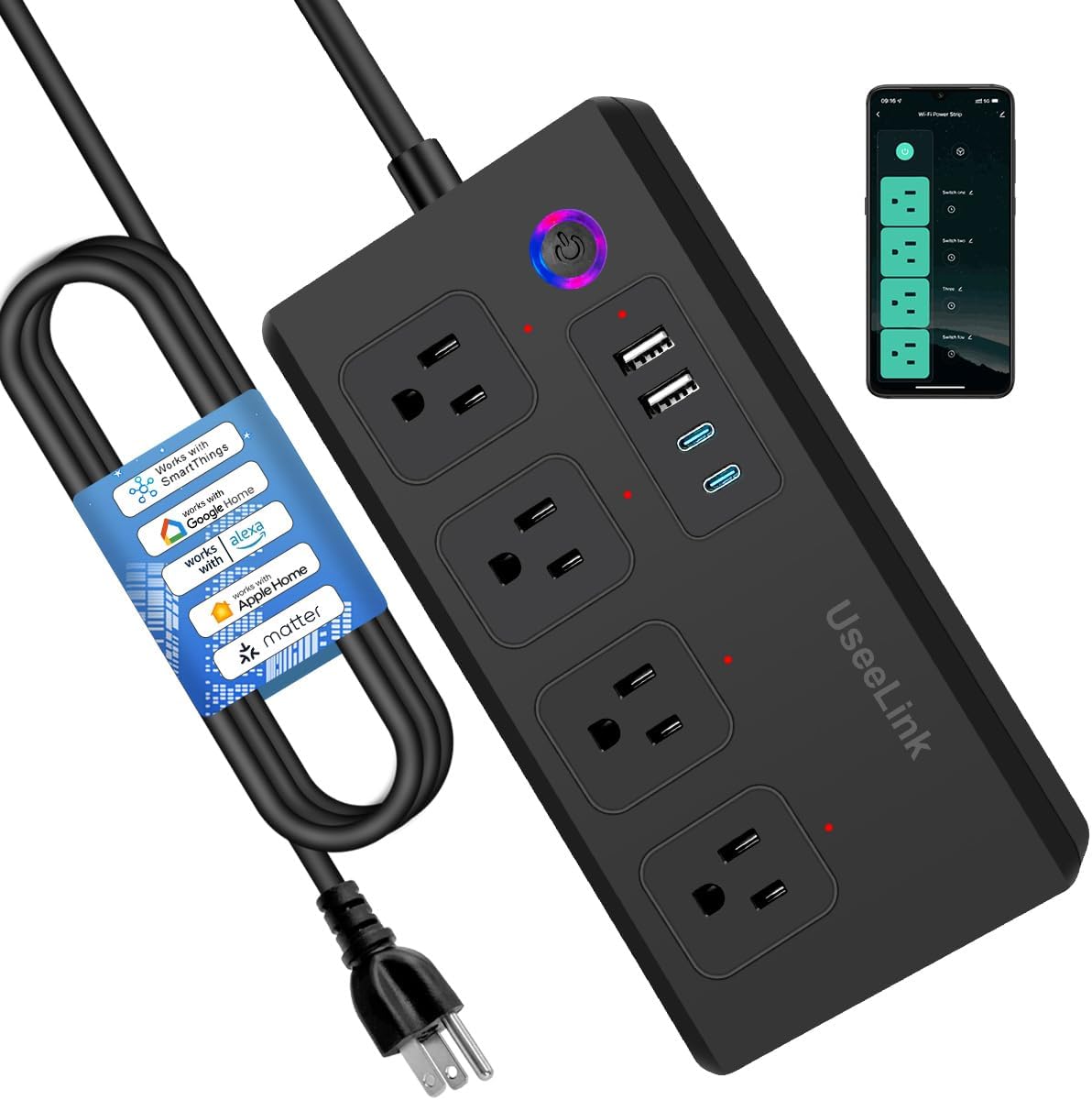 XENON ZigBee Smart Power Strip Surge Protector,Smart Fast Charge - image 1