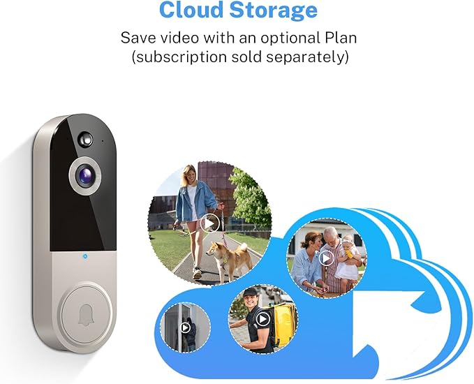 BotMelt 1080P Wireless Video Doorbell Camera with Receiver, Night - image 7