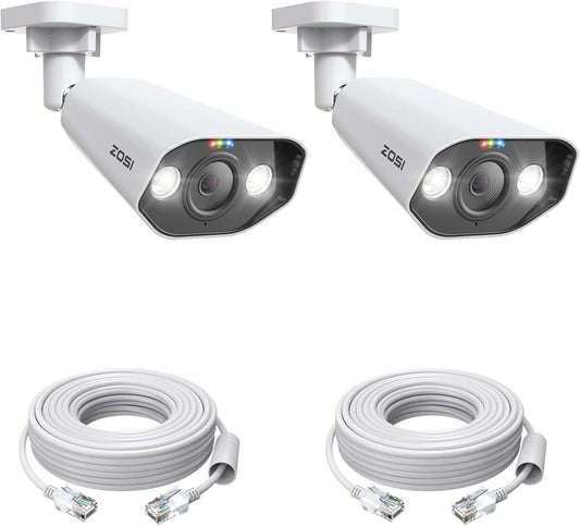 ZOSI 2PK 4K PoE Add-on Cameras with Ethernet Cables,Person/Vehicle - image 1