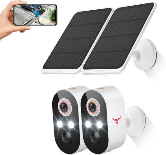 GlowPop 1080p Wireless Security Camera with Solar Panel, AI Human - image 1