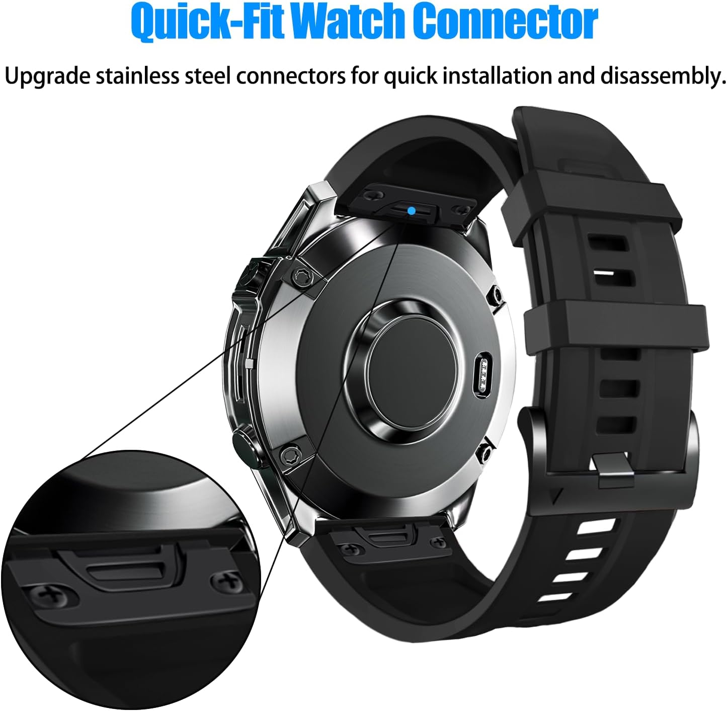 ZPJPPLX 22mm Quick-Fit Silicone Band Compatible with Garmin Fenix 8 - image 5