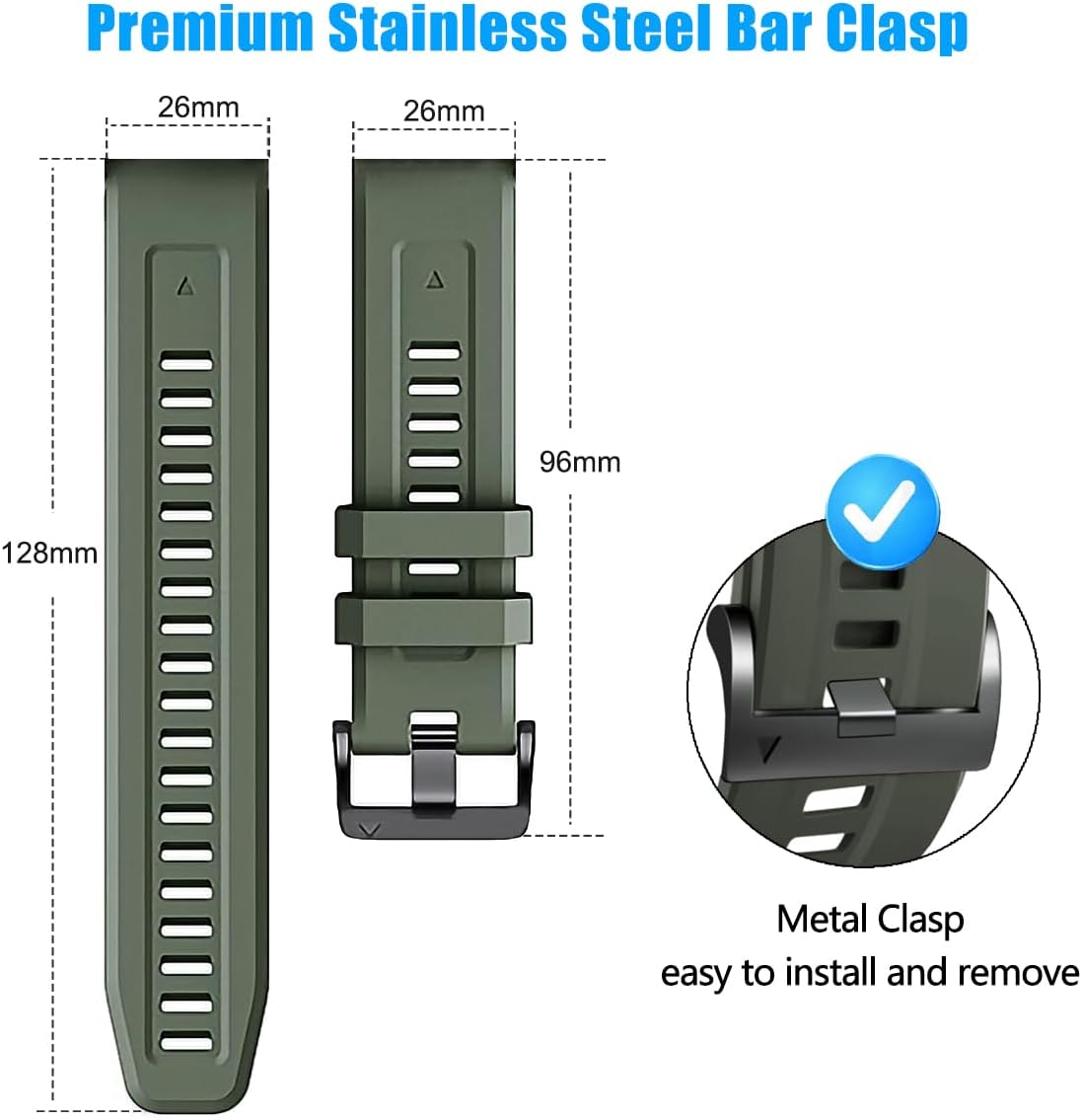 ZPJPPLX 26mm Compatible with Garmin Fenix 8 AMOLED 51mm/7X Pro/6X - image 4