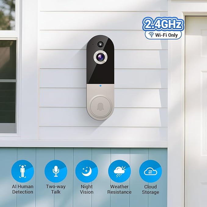 SearByte 1080p Wireless WiFi Smart Video Doorbell Camera with doorbell - image 3