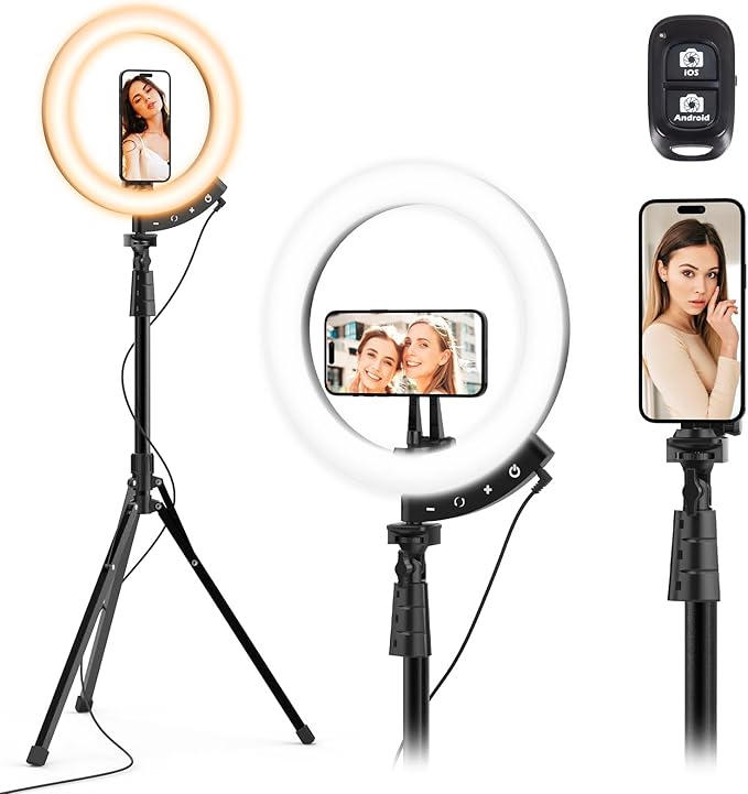 UBeesize Upgraded 12'' Ring Light with 62'' Tripod Stand and Magnetic - image 1