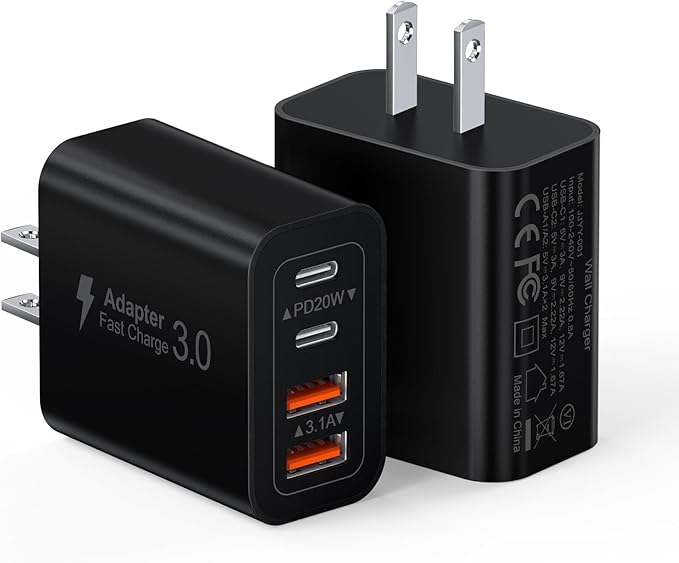 Dulums [2 Pack/40W] 4-Port USB C Wall Charger Block - Everyday Use - image 1