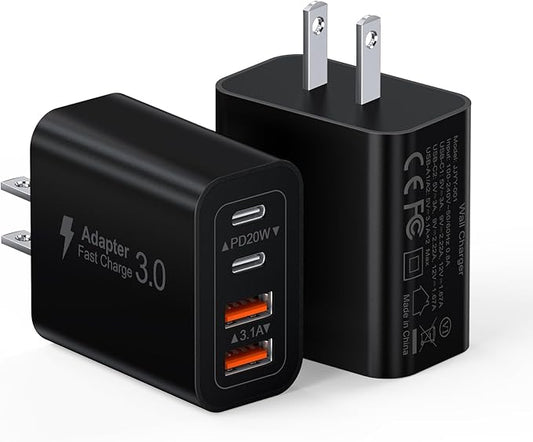 Dulums [2 Pack/40W] 4-Port USB C Wall Charger Block - Everyday Use - image 1