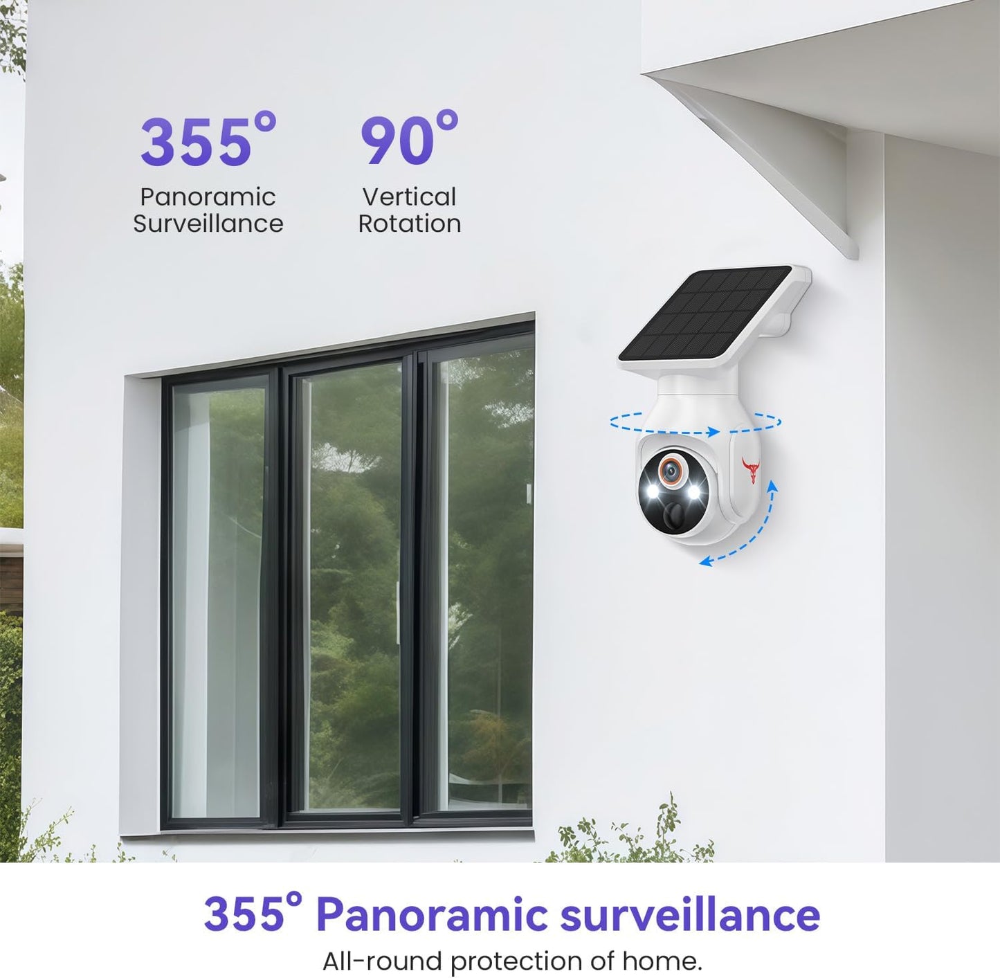 MeshSear 1080P Solar Security Cameras Wireless Outdoor, 360° View - image 5
