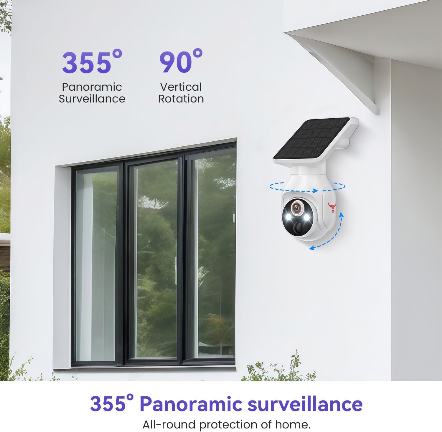 MeshSear 1080P Solar Security Cameras Wireless Outdoor, 360° View - image 5