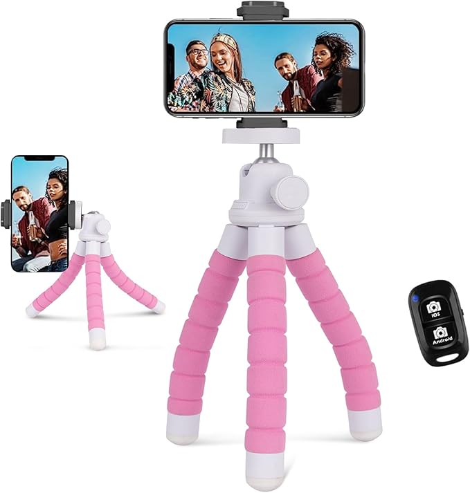 UBeesize Flexible Phone Tripod with Wireless Remote and Clip - image 1