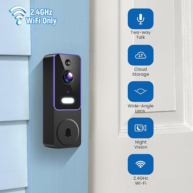 ClipBlur 1080p Wireless Video Doorbell Camera with Doorbell Receiver - image 2