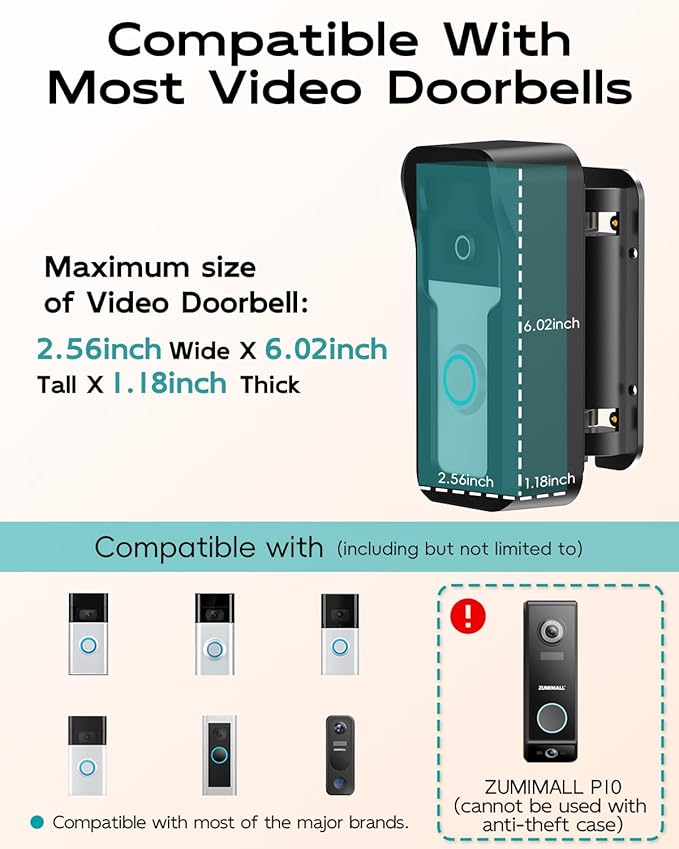 ZUMIMALL Adjustable Angle Video Doorbell Mount - Everyday Use - image 2