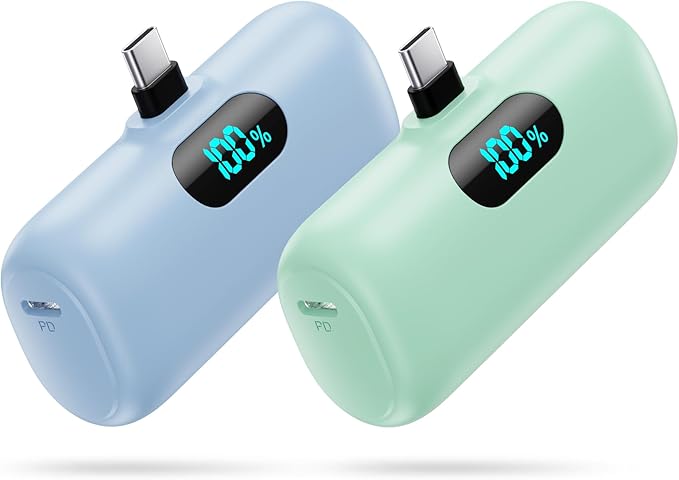Swyop [2-Pack] Mini Portable Charger 5000mAh Power Bank,3A PD USB C - image 1
