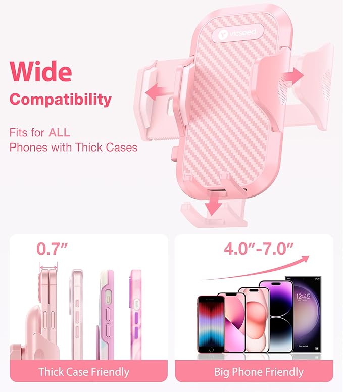 VICSEED Pink Phone Holder for Your Car [Sturdy & Durable] [Powerful - image 4