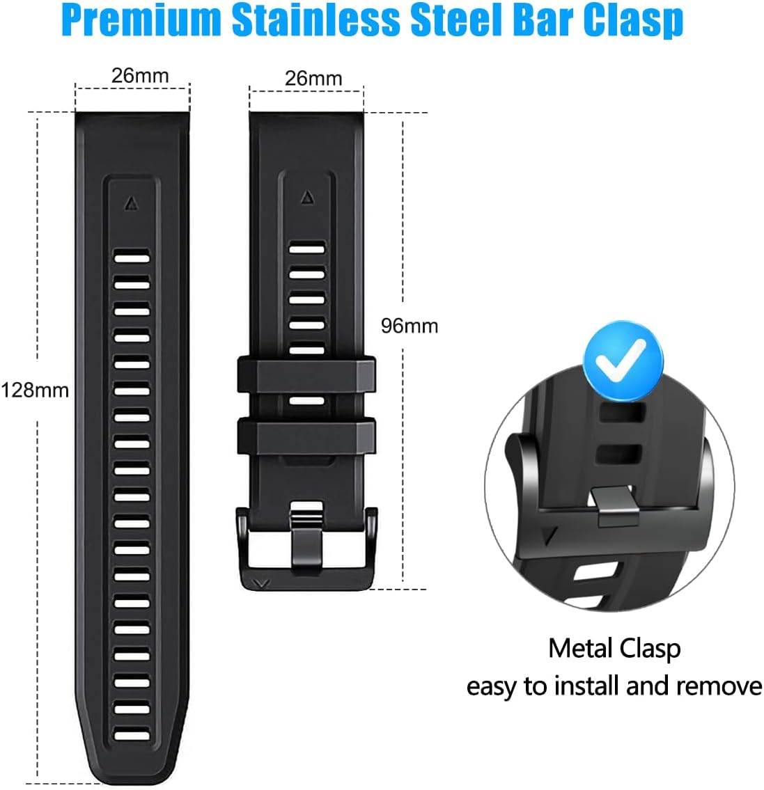 ZPJPPLX 26mm Compatible with Garmin Fenix 8 AMOLED 51mm/7X Pro/6X - image 5