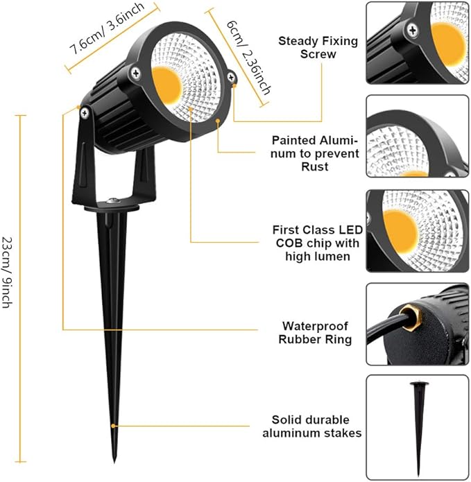 ZUCKEO Low Voltage Landscape Lights 5W LED Landscape Lighting 12V 24V - image 4