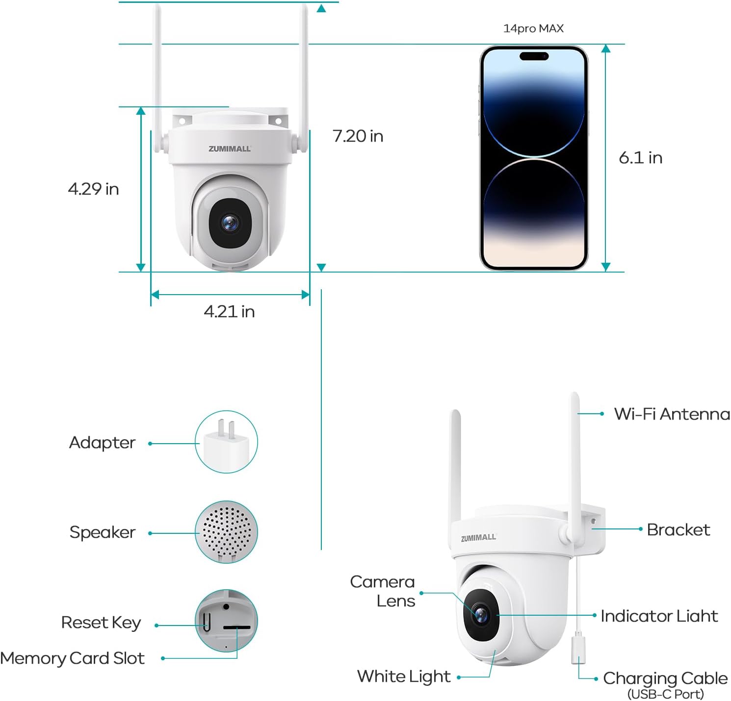 ZUMIMALL 5MP Outdoor Camera Wireless 2-Pack - Comfort & Support - image 8