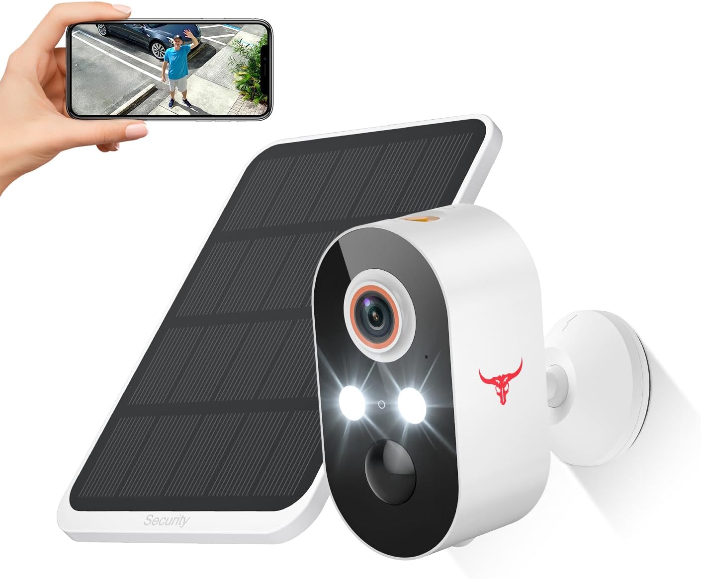 GlowPop 1080p Wireless Security Camera with Solar Panel, AI Human - image 1
