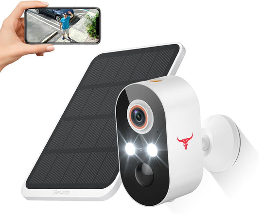 GlowPop 1080p Wireless Security Camera with Solar Panel, AI Human - image 1