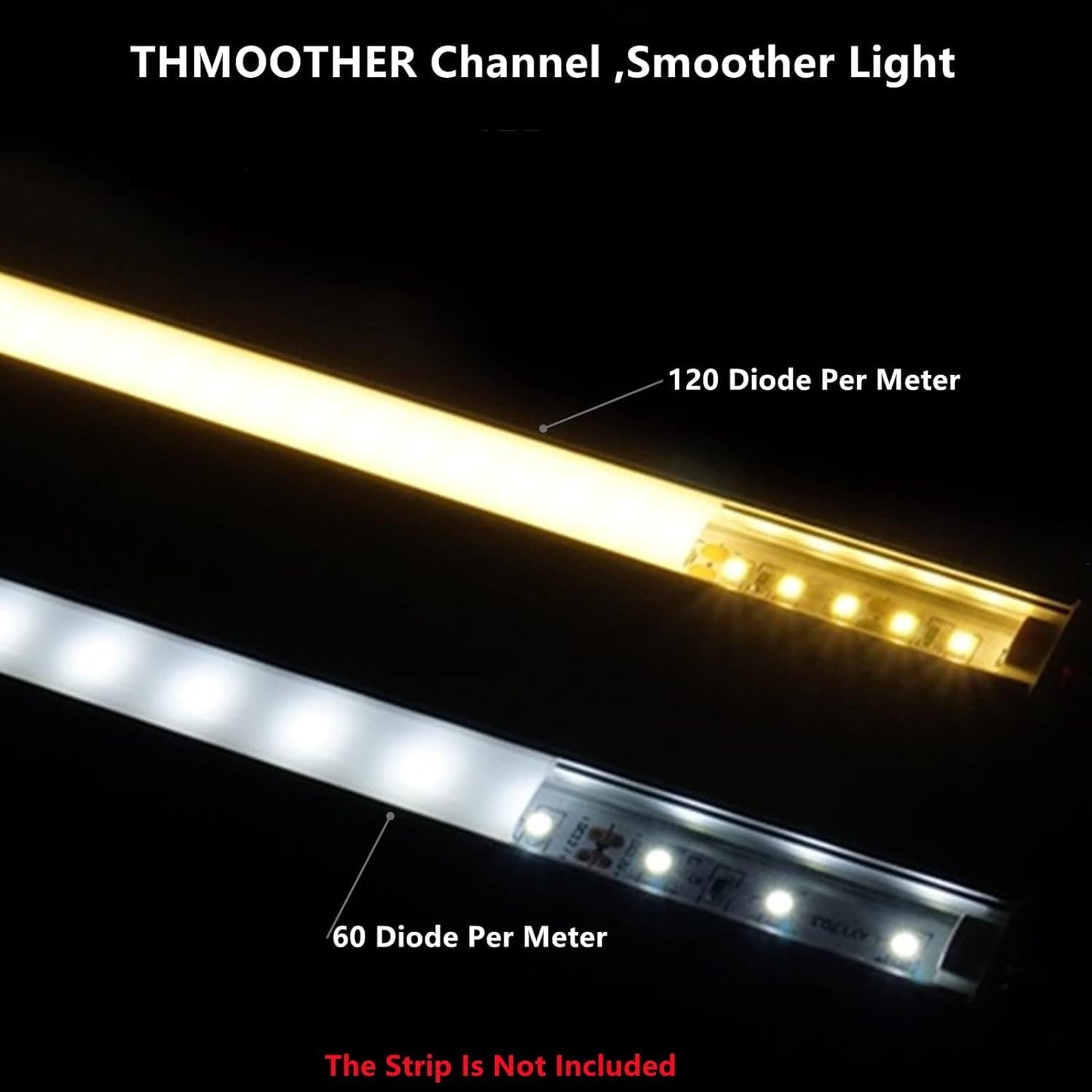 THMOOTHER 10-Pack 3.28FT Pre-Drilled Countersunk Hole LED Strip U - image 8