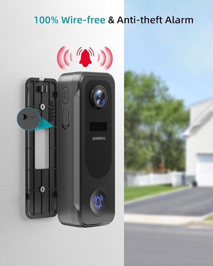 ZUMIMALL Doorbell Camera Wireless - 2K Video Doorbell with Chime, 2 - image 5
