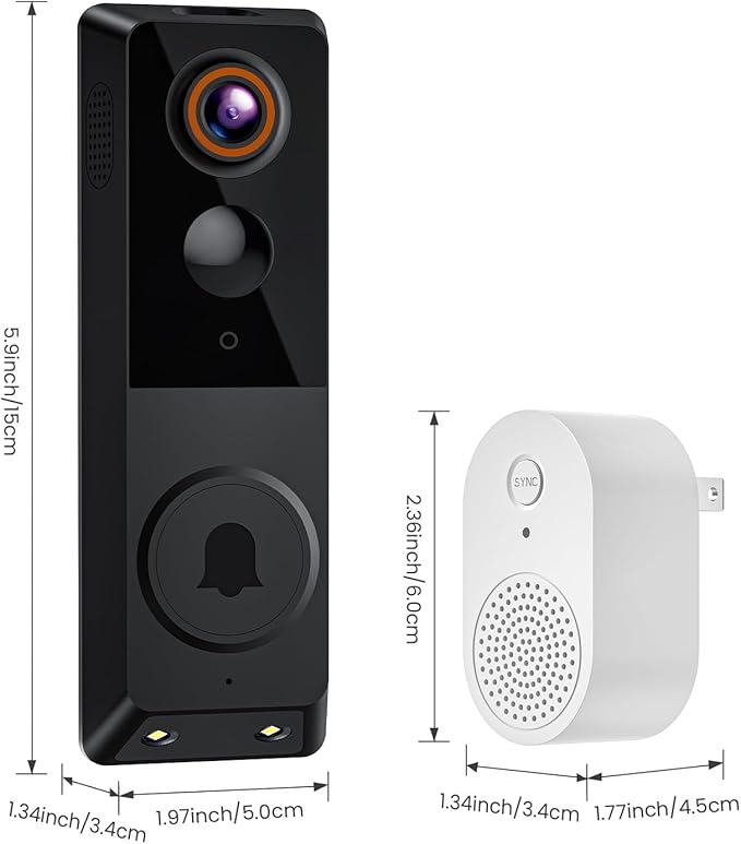 MeshSear 1080p Wireless Doorbell Camera with Indoor Receiver - image 8
