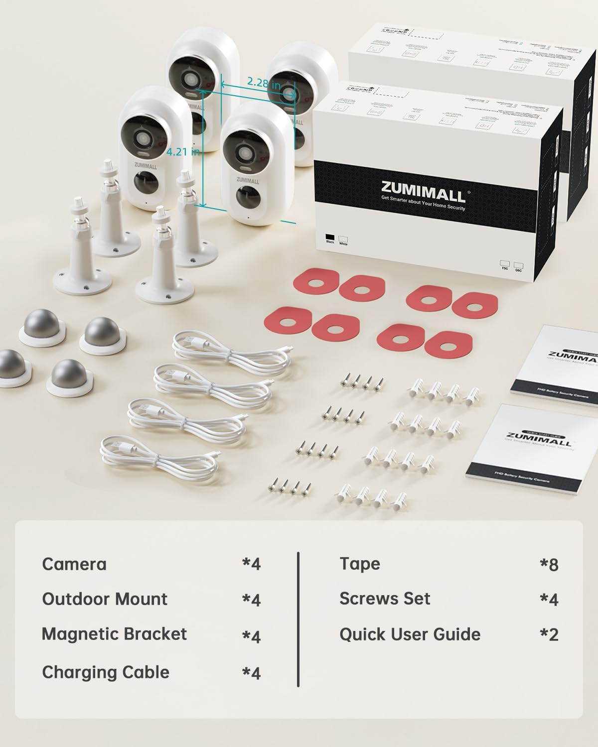 ZUMIMALL Security Cameras Wireless Outdoor, 4 Packs - Everyday Use - image 8
