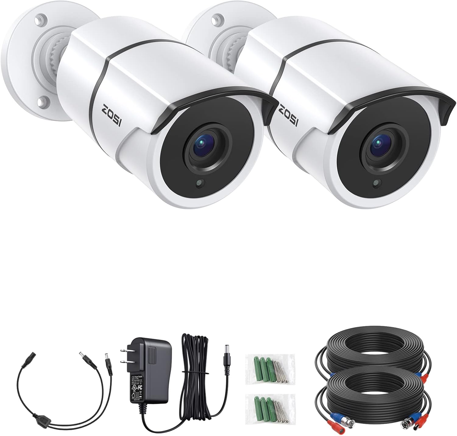 ZOSI 2 Pack 1080P Home Security Cameras with Audio Recording,Built-in - image 1